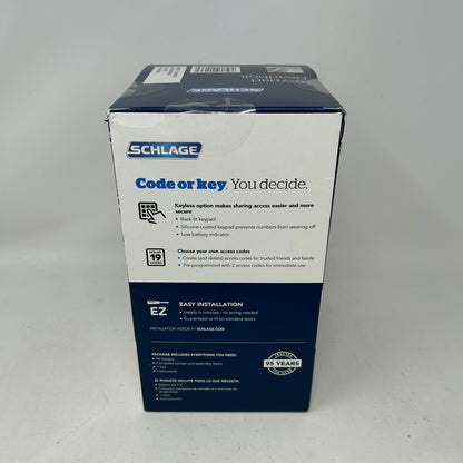 New Schlage BE365 V CAM 619 Keypad Deadbolt Camelot Satin Nickel Electronic Lock
