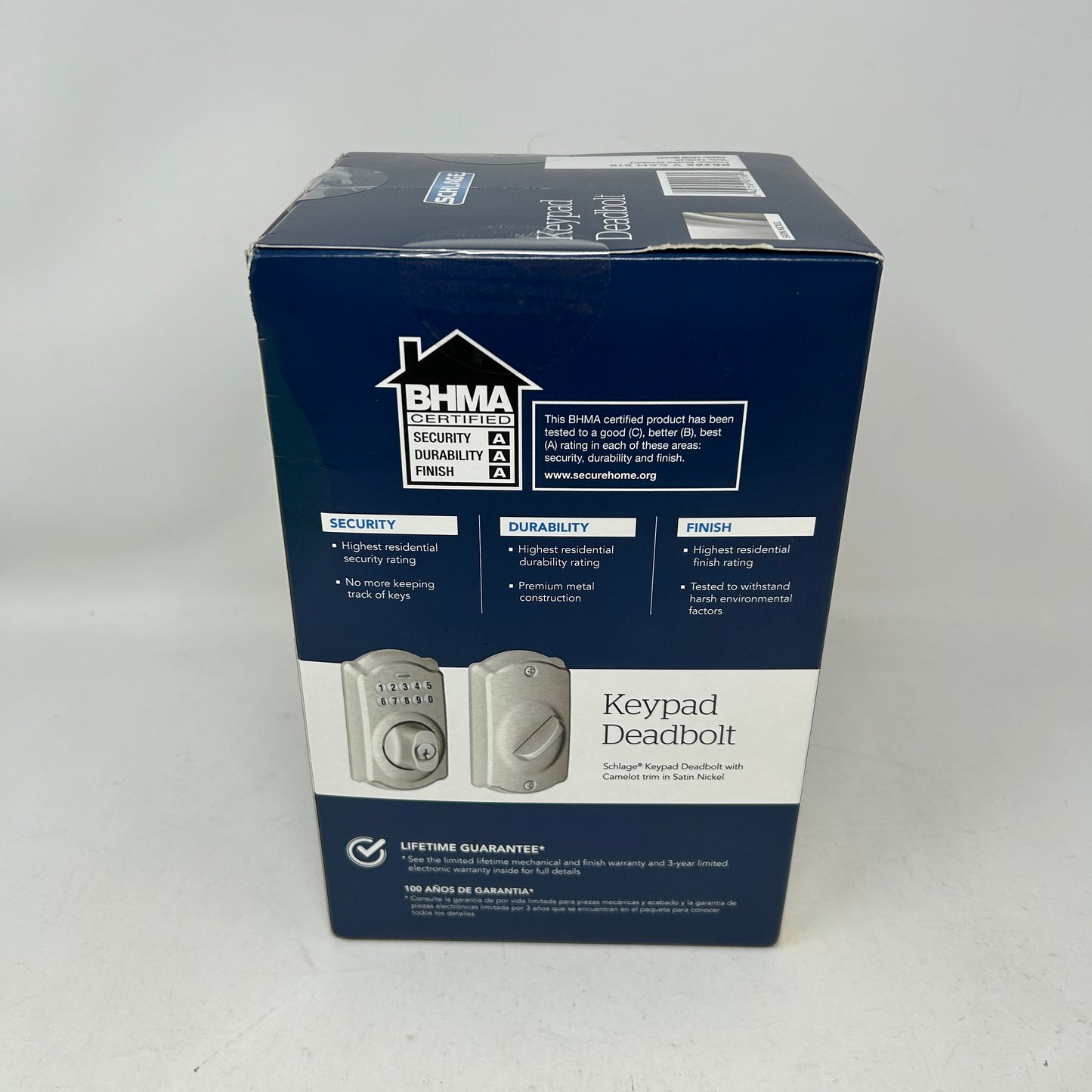 New Schlage BE365 V CAM 619 Keypad Deadbolt Camelot Satin Nickel Electronic Lock