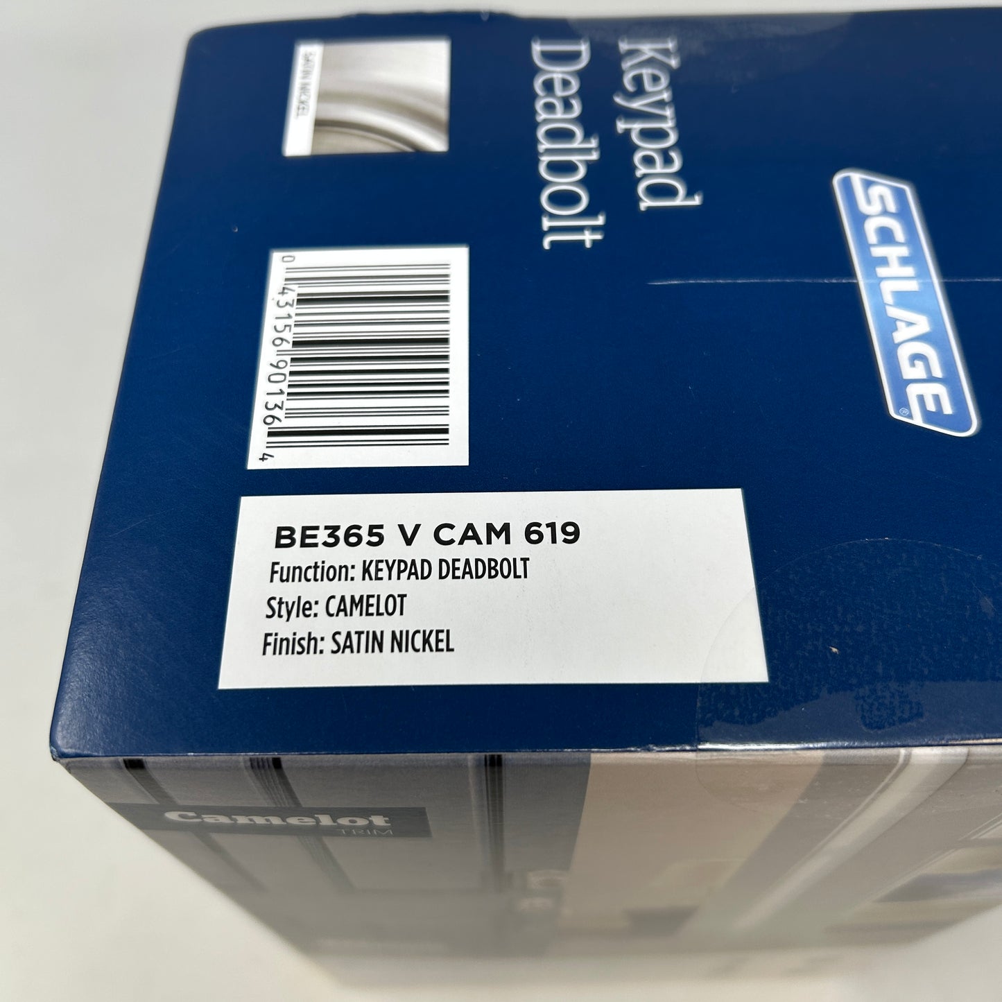 New Schlage BE365 V CAM 619 Keypad Deadbolt Camelot Satin Nickel Electronic Lock