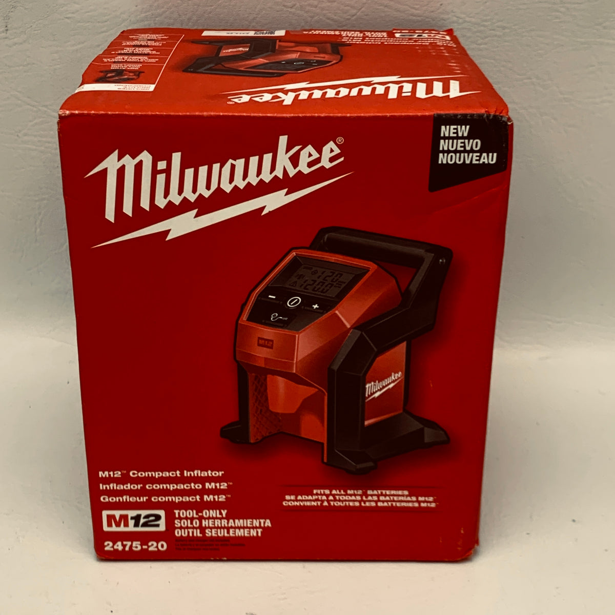 Milwaukee M12 Compact Inflator 2475-20 12V Cordless Tire Inflator Tool