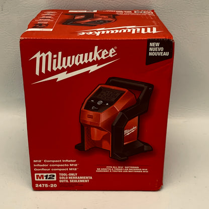 Milwaukee M12 Compact Inflator 2475-20 12V Cordless Tire Inflator Tool