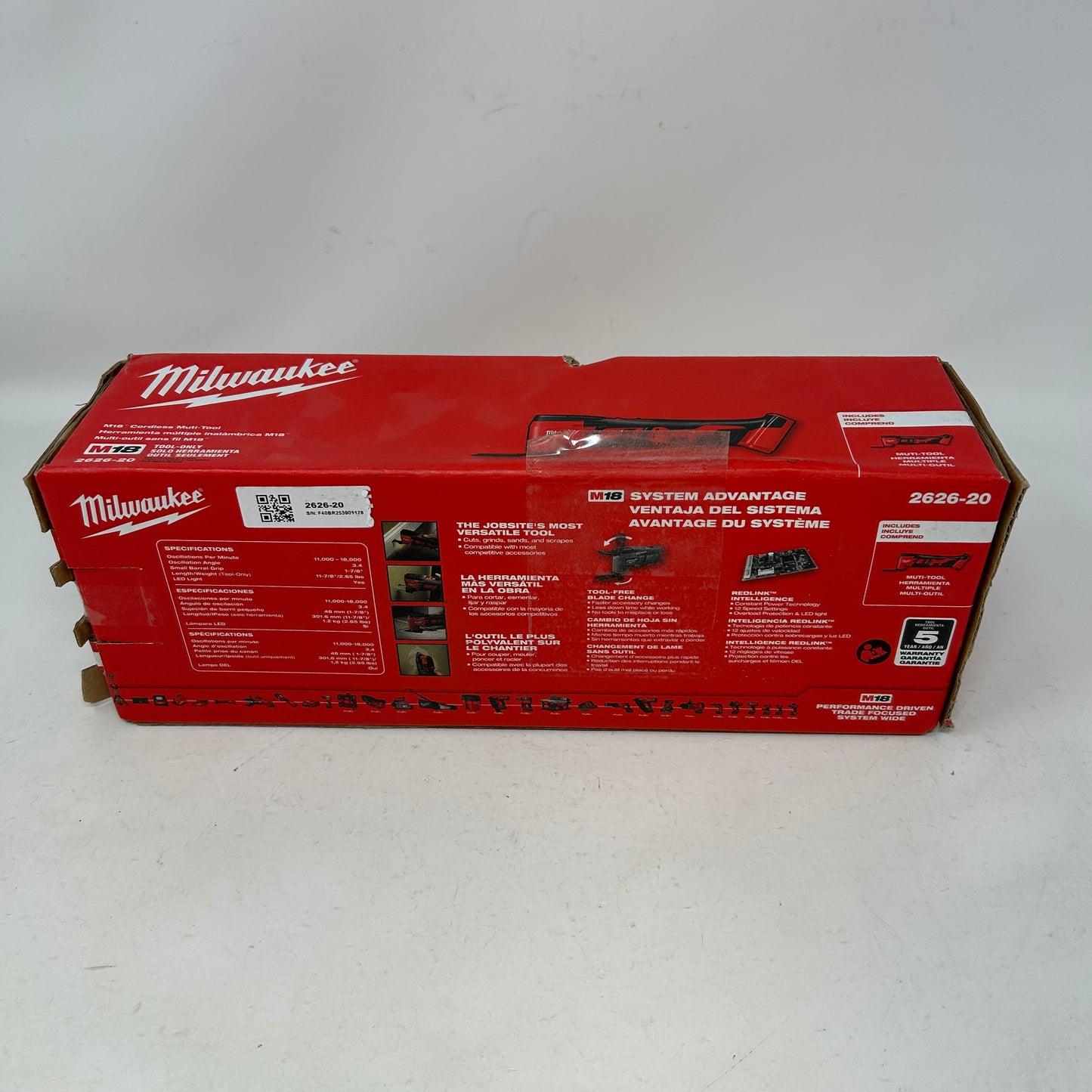 New Milwaukee 2626-20 M18 18V Cordless Oscillating Multi-Tool