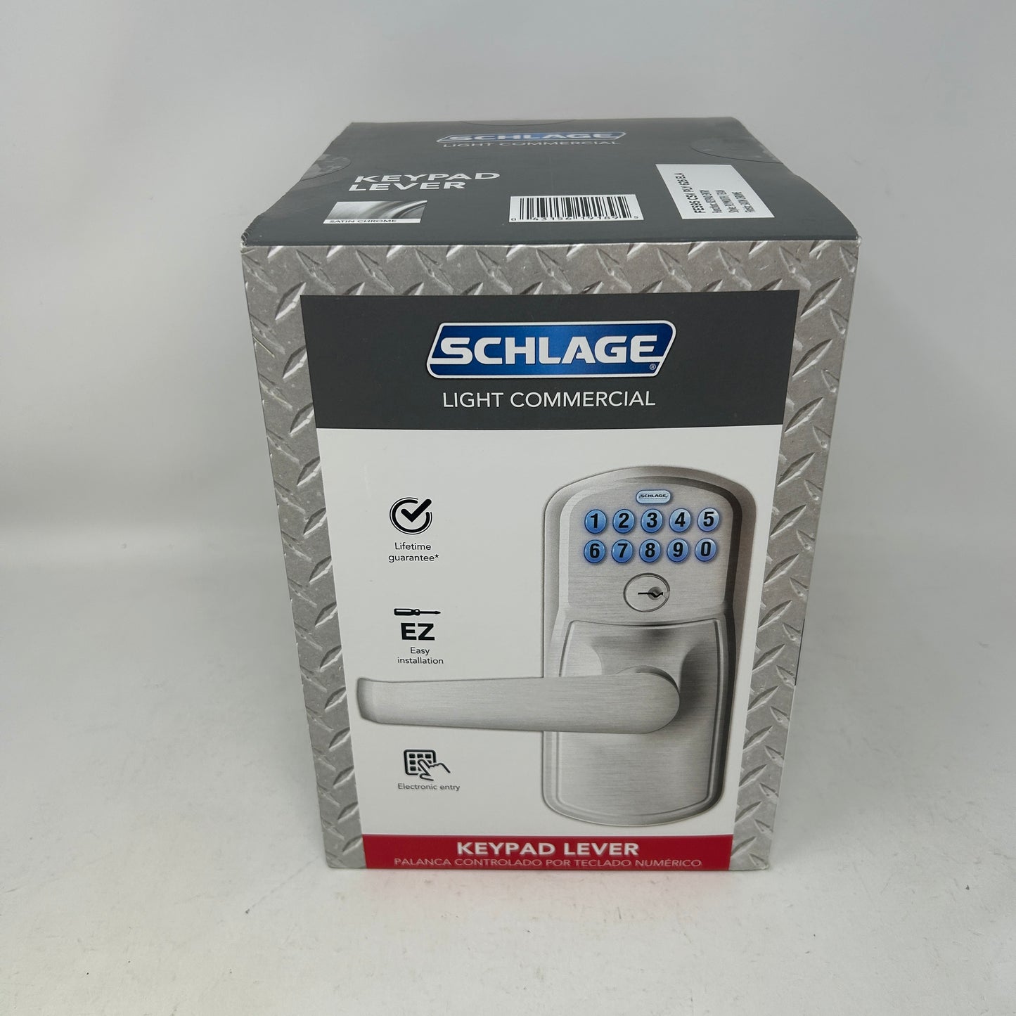 New Schlage FE595 Keypad Entry Lever Plymouth Satin Chrome 626 Elan Flex-Lock
