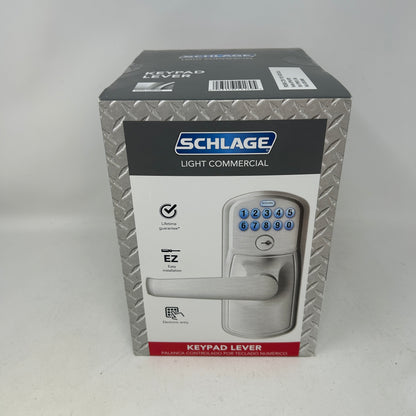 New Schlage FE595 Keypad Entry Lever Plymouth Satin Chrome 626 Elan Flex-Lock