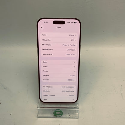 Apple iPhone 16 Pro Max 512GB Black Titanium MYW73LL/A
