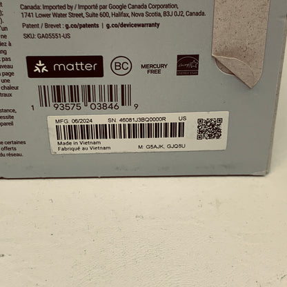 New Google Nest Learning Sensor Smart Thermostat GA05551-US