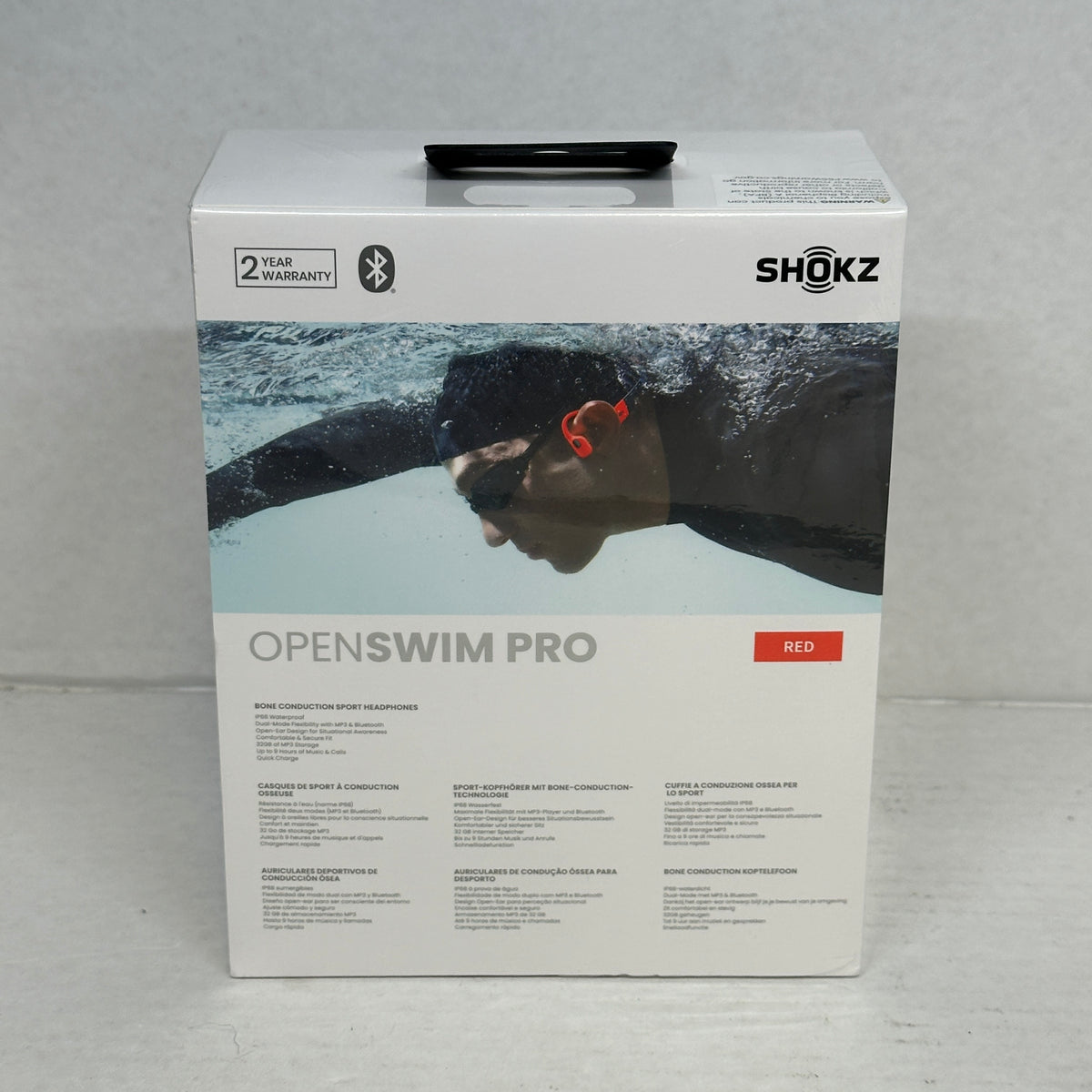 New Shokz OpenSwim Pro Open-Ear Bluetooth Sport Headphones Orange 