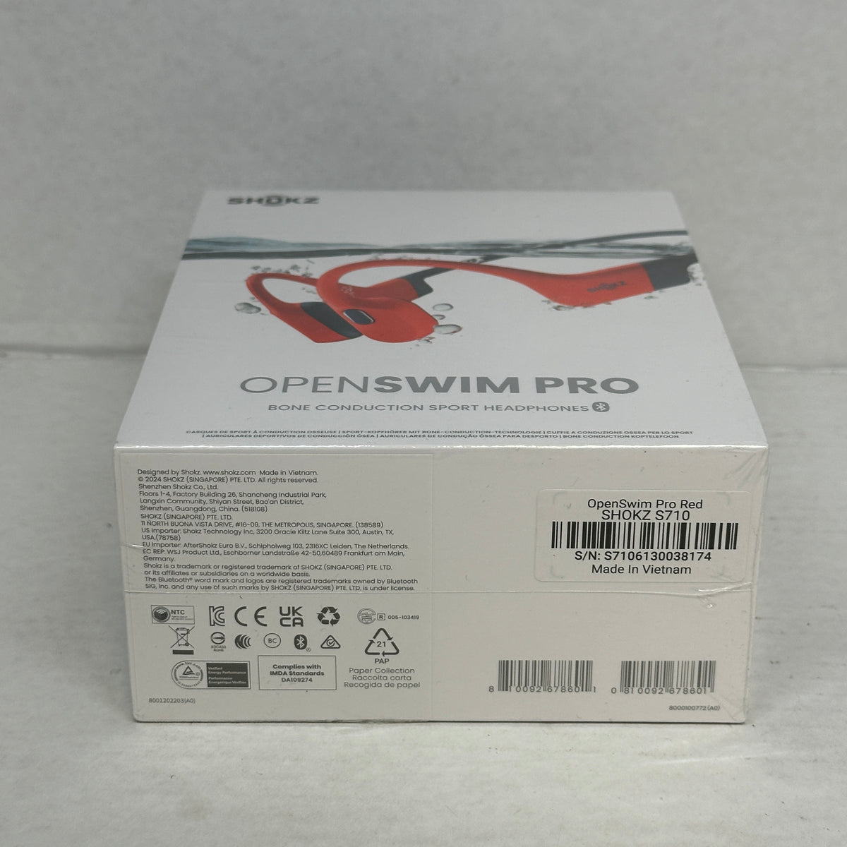 New Shokz OpenSwim Pro Open-Ear Bluetooth Sport Headphones Orange 