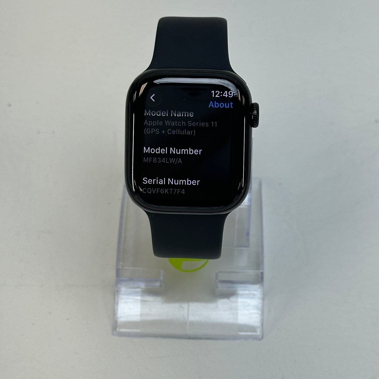Unlocked Apple Watch Series 11 42MM Jet Black Stainless Steel Black Sport Band MF834LW/A