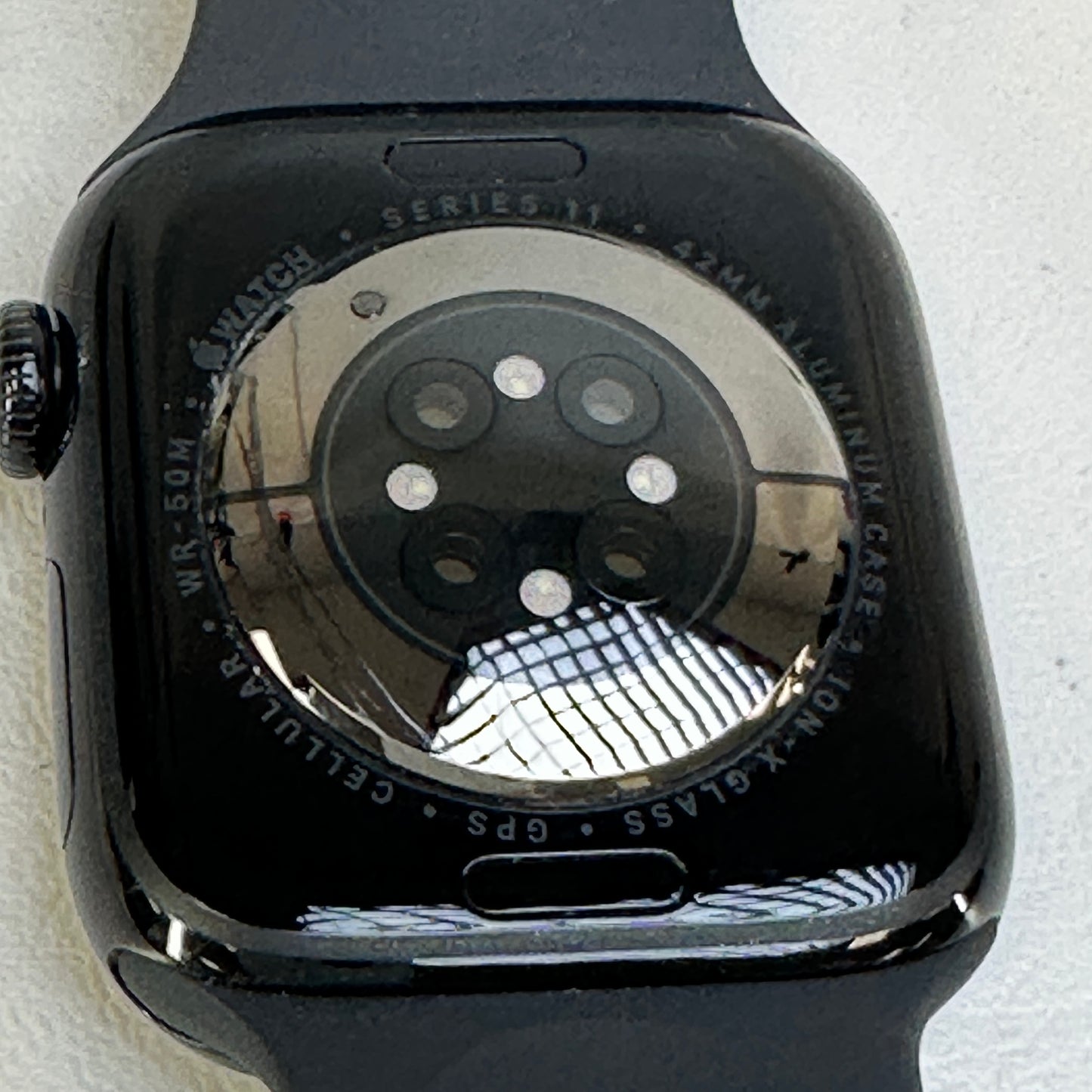 Unlocked Apple Watch Series 11 42MM Jet Black Stainless Steel Black Sport Band MF834LW/A