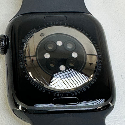 Unlocked Apple Watch Series 11 42MM Jet Black Stainless Steel Black Sport Band MF834LW/A