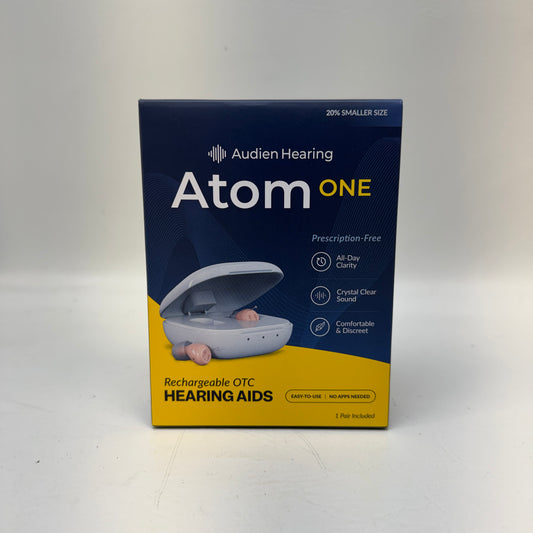 New Audien Atom One OTC Hearing Aids AT1RB004 Rechargeable