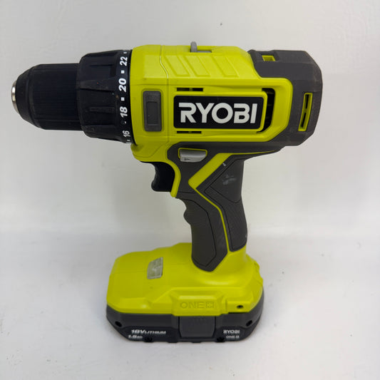Ryobi 18V Cordless Drill Driver 1/2 Inch 1.5 Ah Battery PCL206