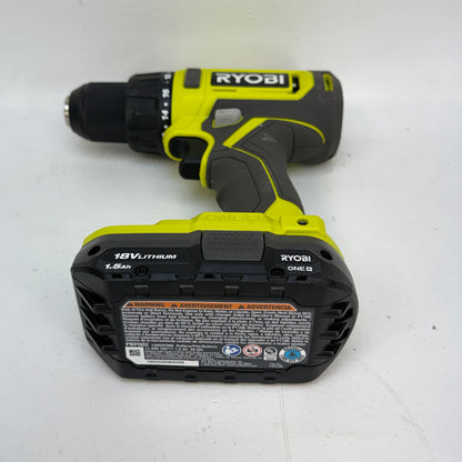 Ryobi 18V Cordless Drill Driver 1/2 Inch 1.5 Ah Battery PCL206