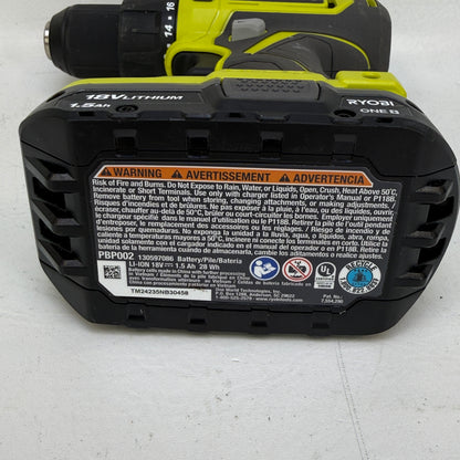 Ryobi 18V Cordless Drill Driver 1/2 Inch 1.5 Ah Battery PCL206