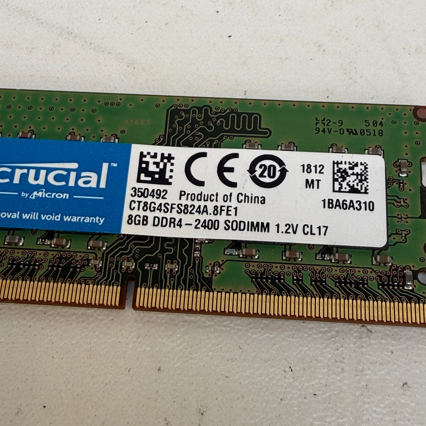 Micron  2400 SODIMM 1.2V CL17 8GB (1x8GB) RAM DDR4 2400MHz MTA8ATF1G64HZ-2G3E1
