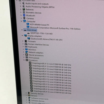 Microsoft Surface Pro 11 2076 13" Snapdragon X Elite 3.4GHz 16GB RAM 1TB SSD