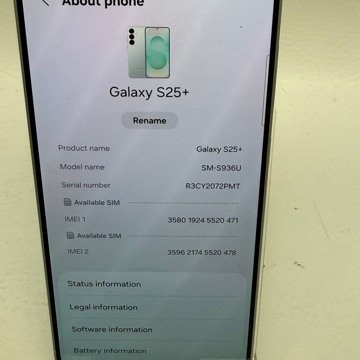 Samsung Galaxy S25 Plus 12GB RAM 256GB SM-S936U Mint