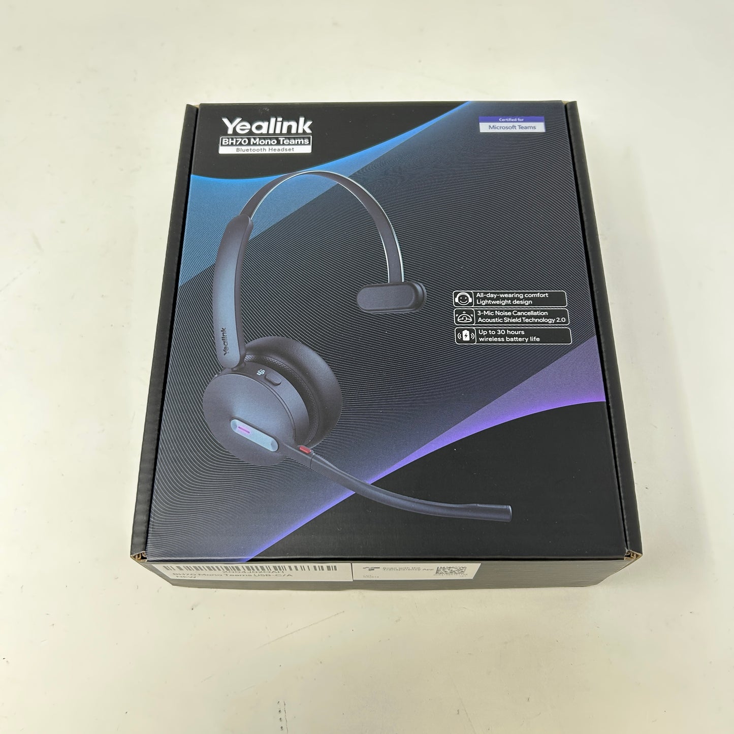Yealink BH70 Mono Bluetooth Headset w/Mic, Microsoft Teams USB-A  Black