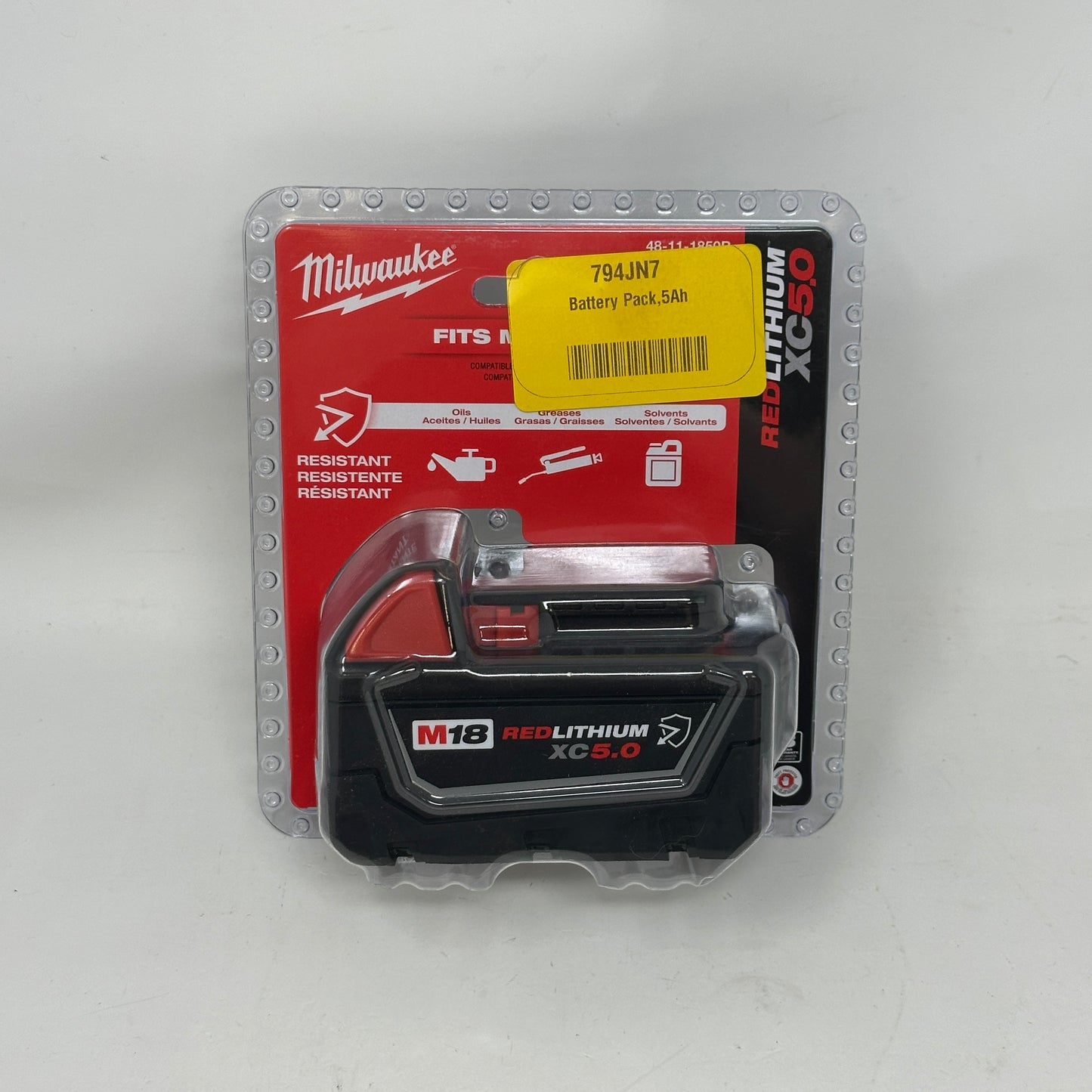New Milwaukee 18-Volt 5.0 Ah Lithium-Ion Battery Pack 48-11-1850R