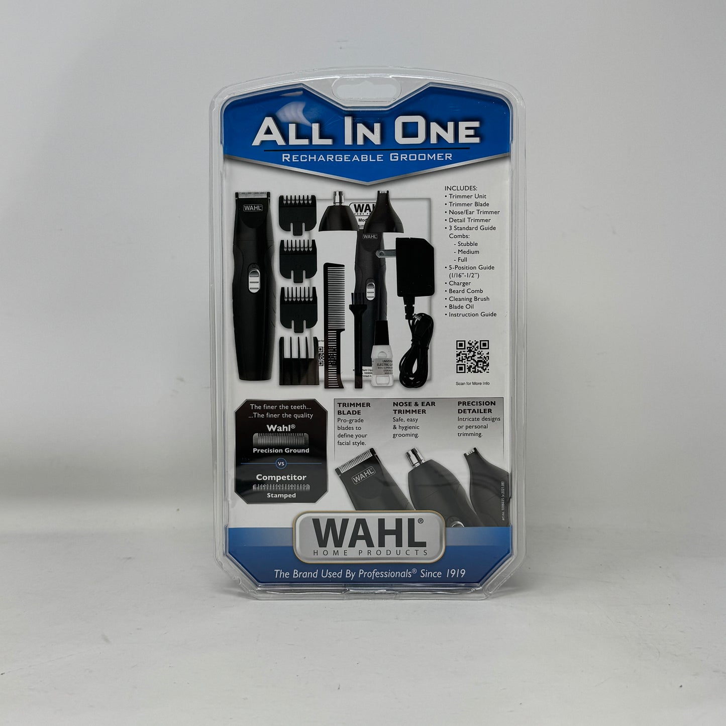 New Wahl All-in-One Rechargeable Beard Trimmer 9685-200 Cordless Grooming Kit