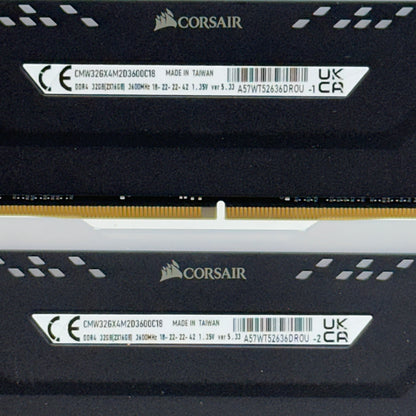 Corsair Vengeance RGB Pro 32GB (2x16GB) RAM DDR4 3600MHz CMW32GX4M2D3600C18
