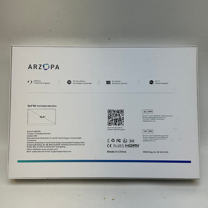 Arzopa Z1RC 16" Portable Monitor IPS LCD 2560x1600 60Hz Mini HDMI USB-C