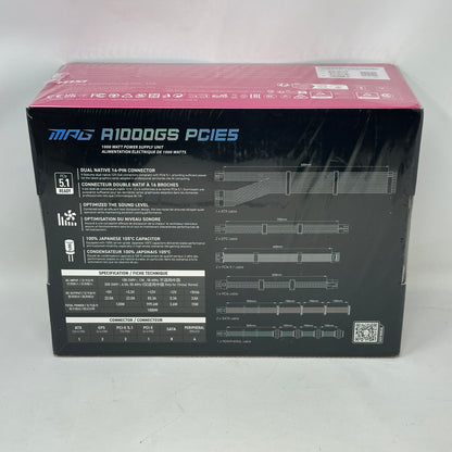 New MSi MPG A1000GS PCIE5 NA 80 Plus Gold 1000W Fully Modular Power Supply