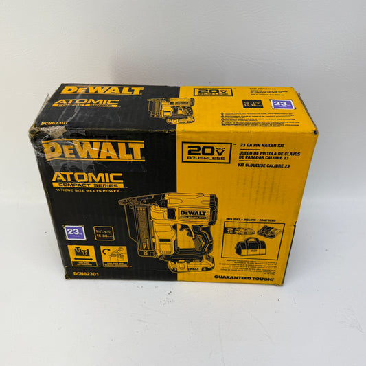 New Dewalt DCN623D1 Compact Pin Nailer Kit Battery & Charger