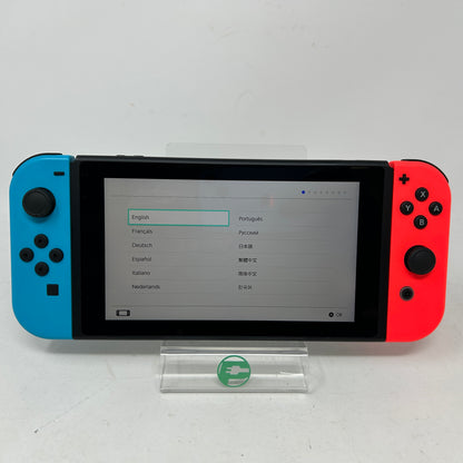 Nintendo Switch Neon Blue Red Joy-Con Console Bundle Original Box Xtreme Shield 