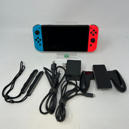 Nintendo Switch Neon Blue Red Joy-Con Console Bundle Original Box Xtreme Shield 