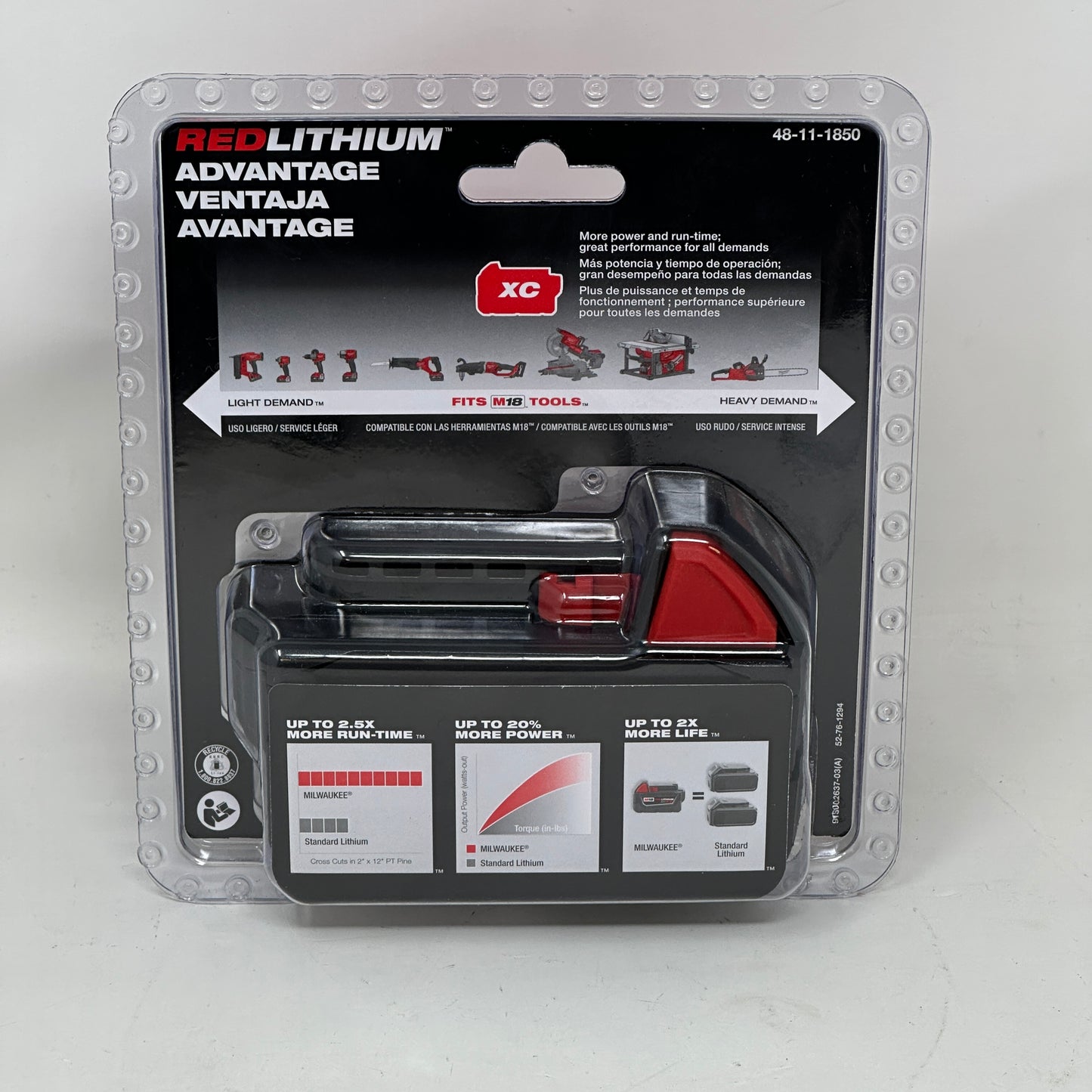 New Milwaukee M18 Red Lithium XC 5.0 Battery Pack 48-11-1850