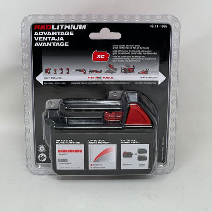 New Milwaukee M18 Red Lithium XC 5.0 Battery Pack 48-11-1850