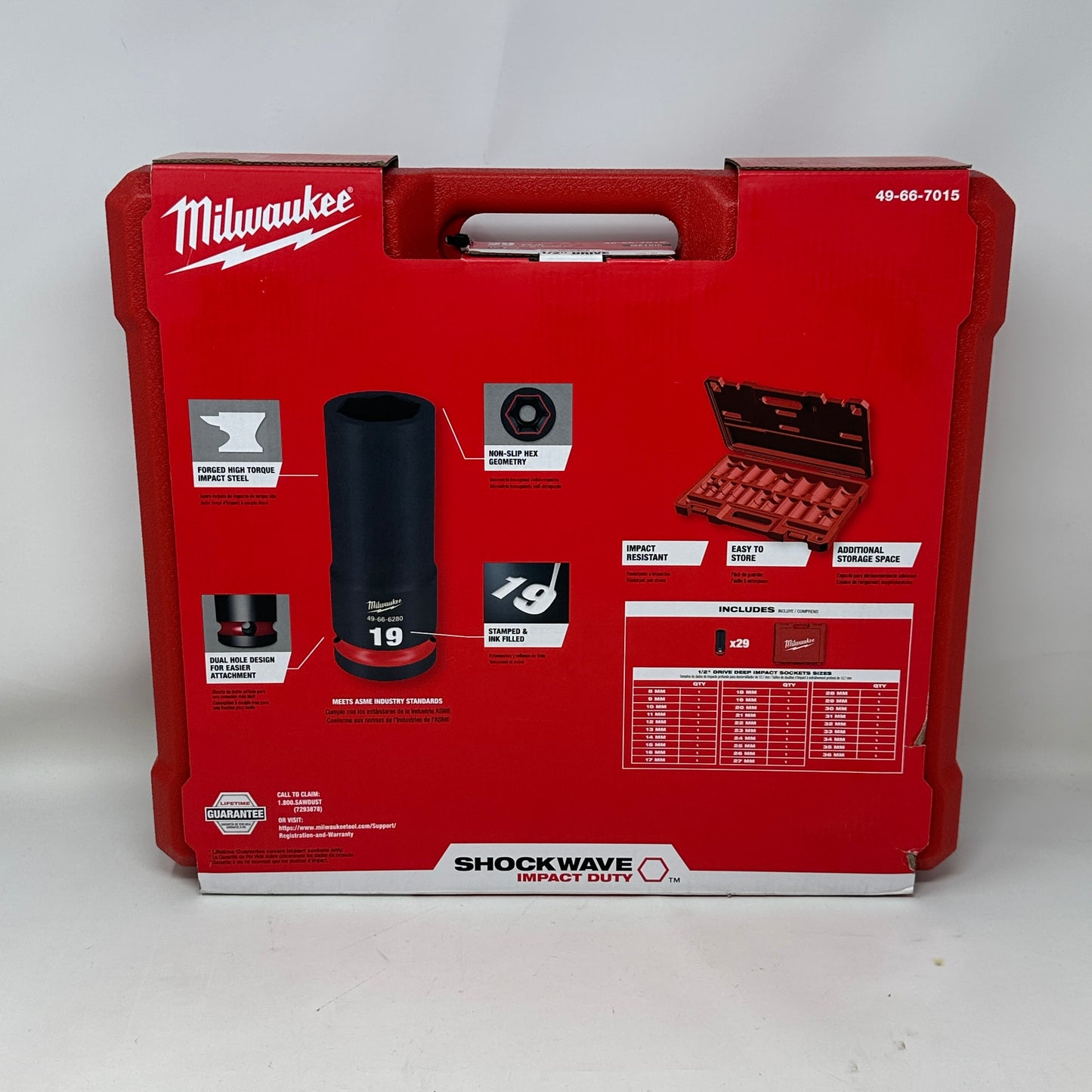 New Milwaukee 1/2 in. Drive Metric 6 Point Impact Socket Set (29-Piece)