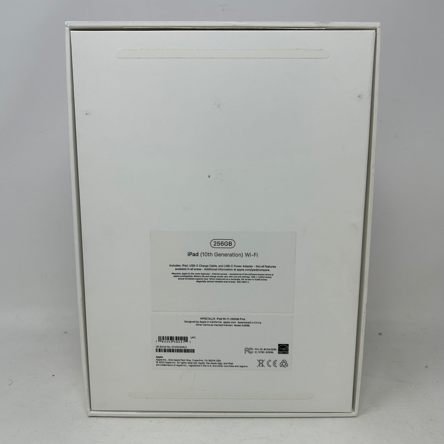 WiFi Only Apple iPad 10th Gen 256GB Pink  MPQC3LL/A