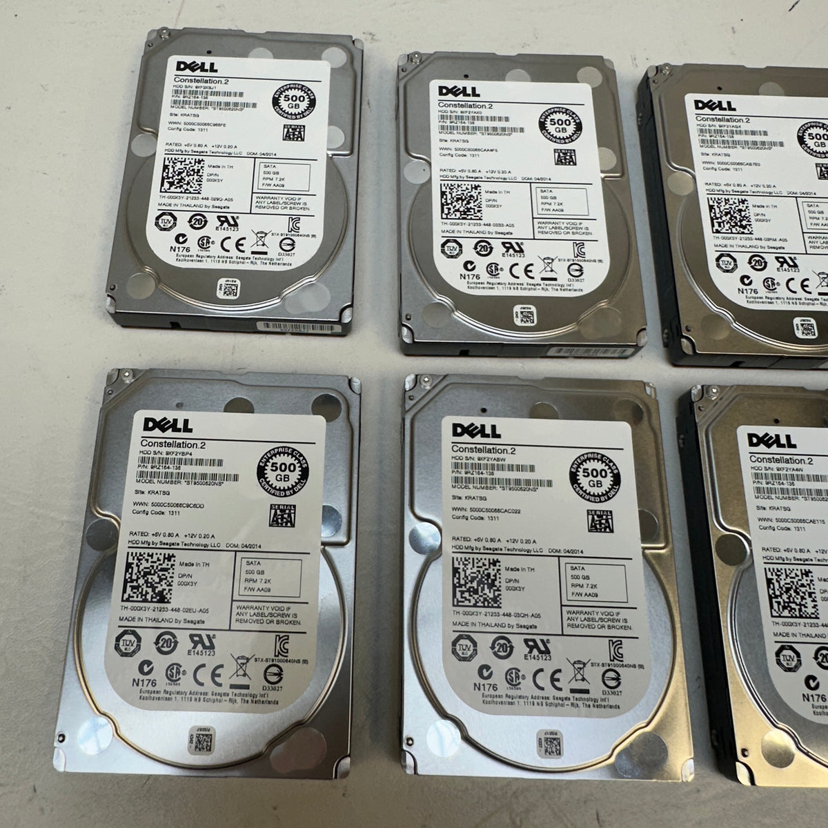 Lot 8 Dell 2.5" ST9500620NS 500GB SATA 6Gb/s HDD 9RZ164-136