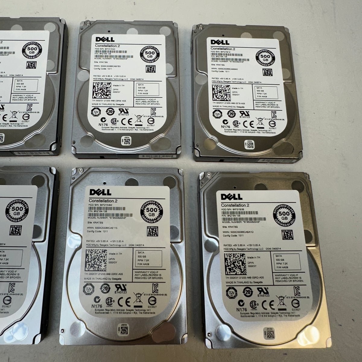 Lot 8 Dell 2.5" ST9500620NS 500GB SATA 6Gb/s HDD 9RZ164-136