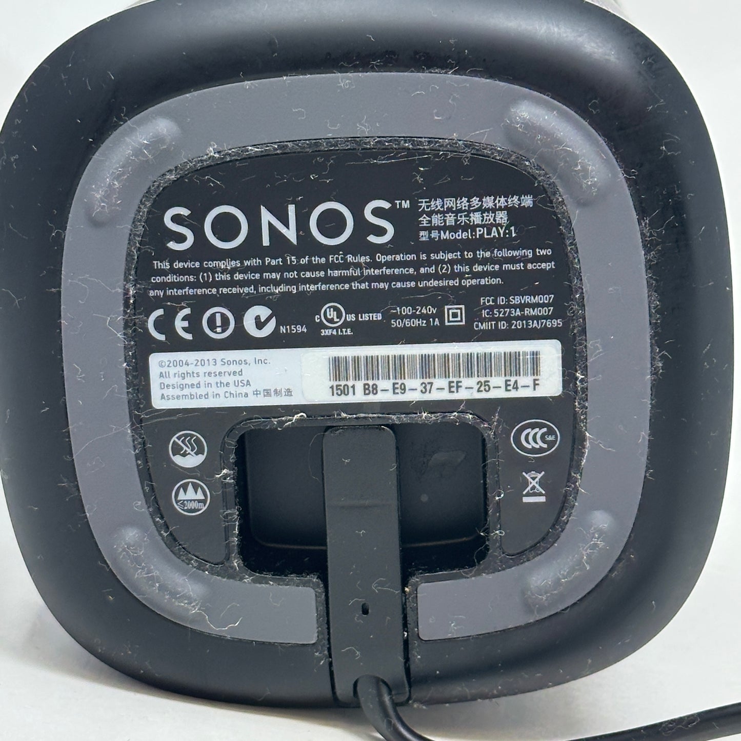 Sonos Play:1 Wireless Portable Bluetooth Speaker Black