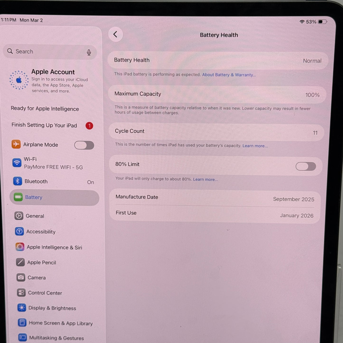 WiFi Only Apple iPad Pro 13" M5 512GB Space Black MDYL4LL/A