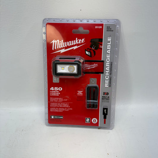 New Milwaukee 2012R Rechargeable Magnetic Headlamp & Task Light