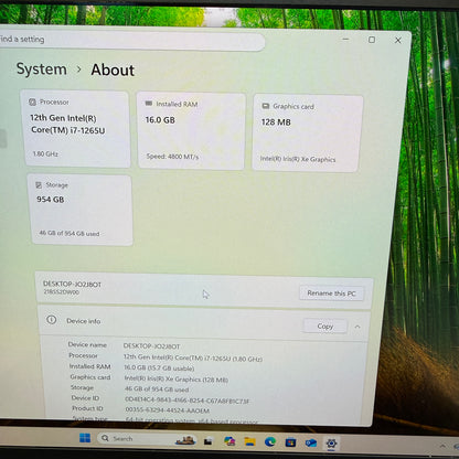 Lenovo ThinkPad T14s Gen 3 JO2J8OT 14" i7-1265U 1.8GHz 16GB RAM 1TB SSD