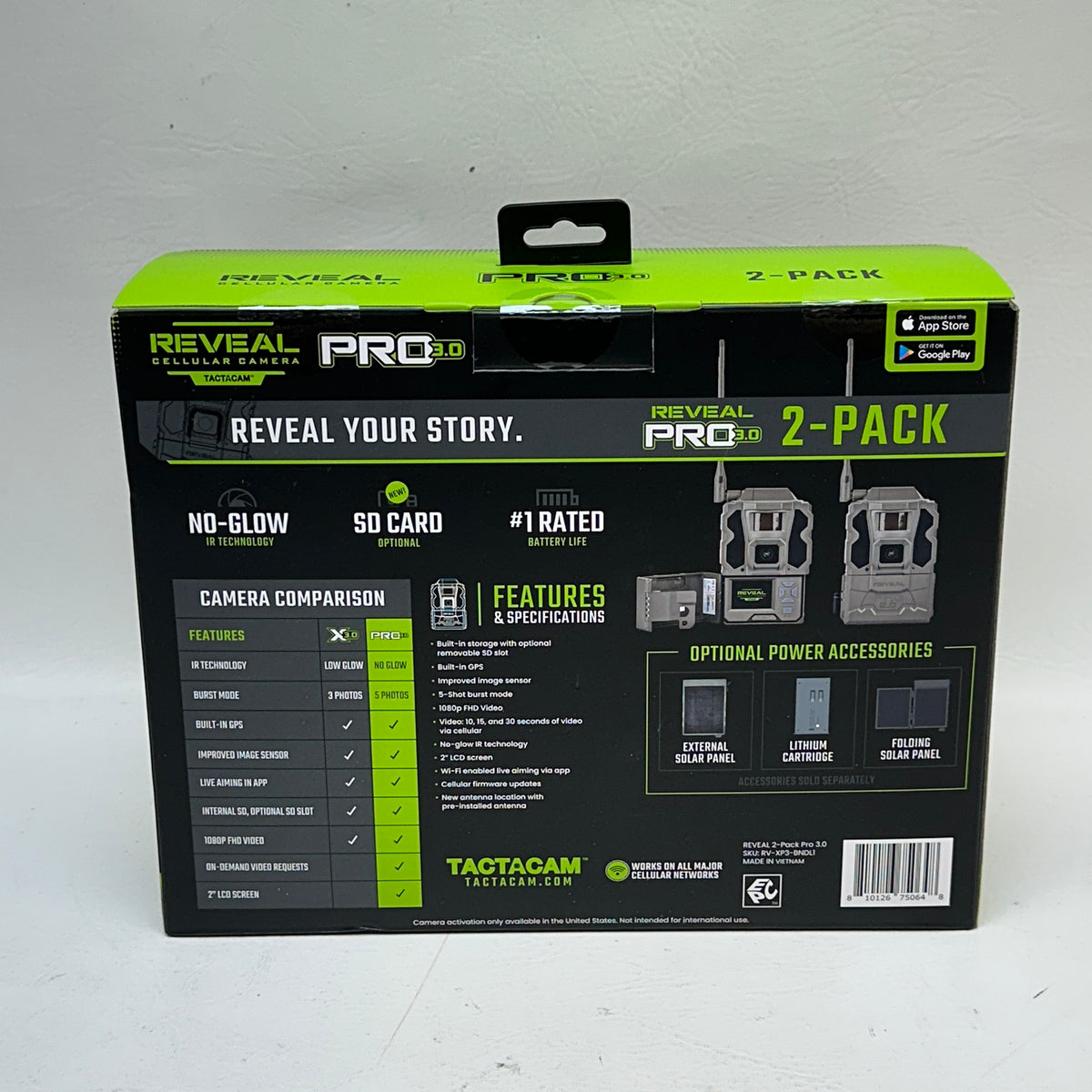 New Tactacam Reveal X Pro 3.0 Cellular camera Cellular Trail Camera RV-XP3-BNDL