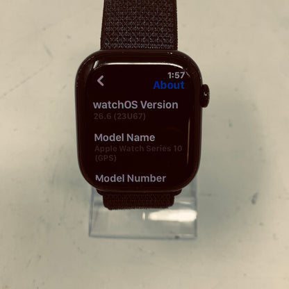  Apple Watch Series 10 46MM Black Aluminum Plum Sport Loop MWWR3LW/A