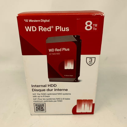 New Western Digital WD 3.5" WD Red Plus 8TB SATA III 6Gbps HDD WD80EFPX-SPC4ZN0
