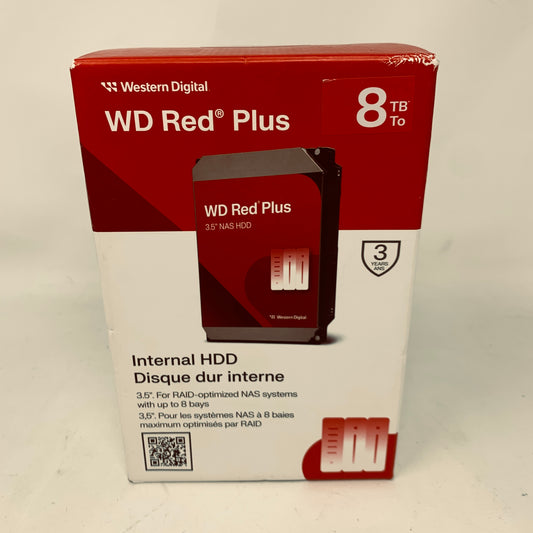 New Western Digital WD 3.5" WD Red Plus 8TB SATA III 6Gbps HDD WD80EFPX-SPC4ZN0