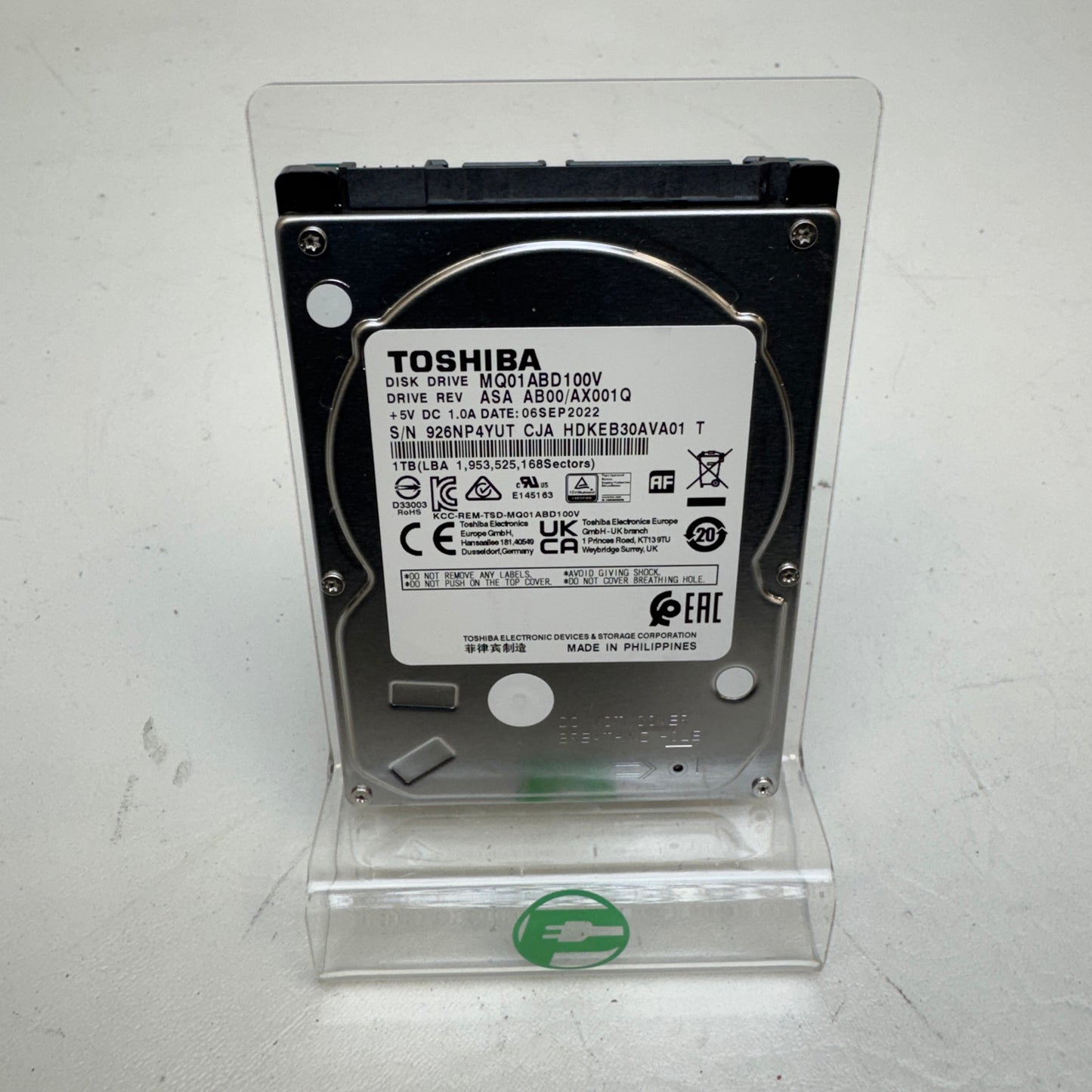 Toshiba 1TB Laptop HDD 2.5" Internal Hard Drive MQ01ABD100V
