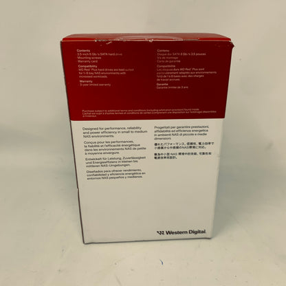 New Western Digital WD 3.5" WD Red Plus 8TB SATA III 6Gbps HDD WD80EFPX-SPC4ZN0