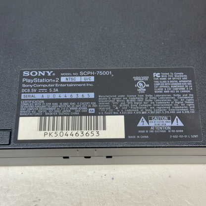 Sony PlayStation 2 Slim PS2 Black Console Gaming System SCPH-75001