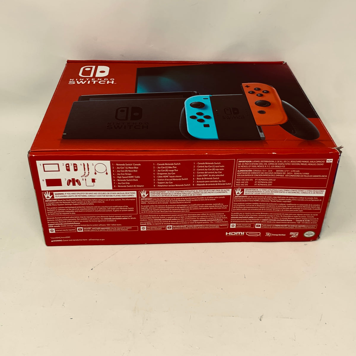 New Nintendo Switch V2 HAC-001(-01) Console Gaming System Red Blue