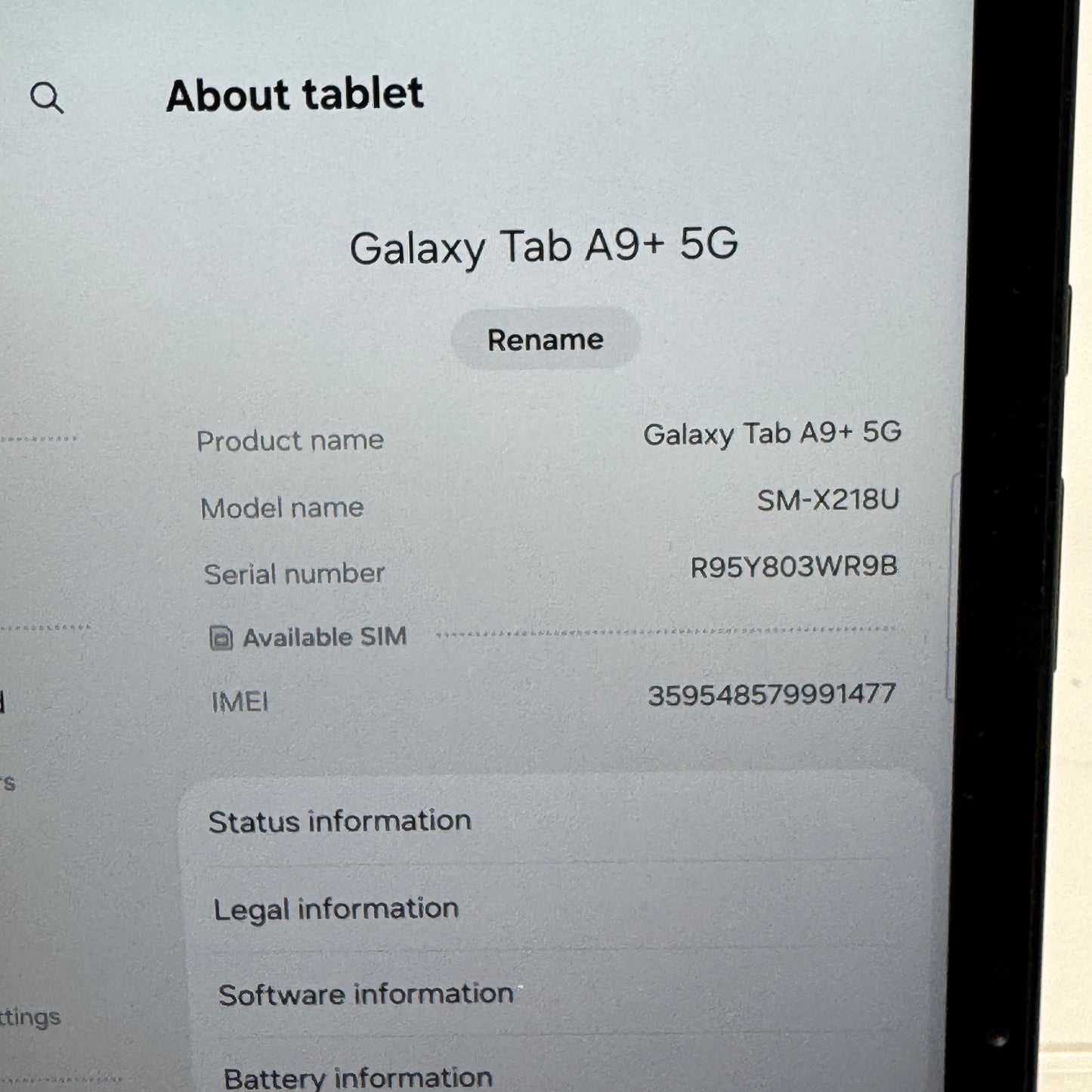 Factory Unlocked Samsung Galaxy Tab A9 Plus 11.0" 64GB Black SM-X218U